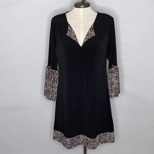 Julian Chang Split Neck Bell Sleeve Casual Dress - Size Medium